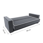 Прямой диван «Куба», ППУ, механизм книжка, велюр, цвет серый  (артикул 10842663)  большой выбор товаров оптом и в розницу по низким ценам с доставкой