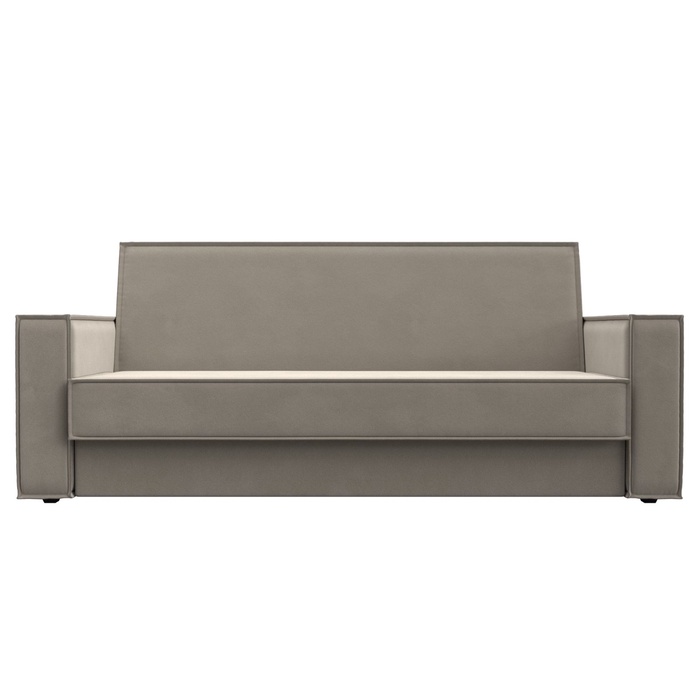 Диван прямой «Куба», ППУ, механизм книжка, микровельвет, цвет бежевый