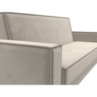 Прямой диван «Куба», ППУ, механизм книжка, микровельвет, цвет бежевый  (артикул 10842665)  большой выбор товаров оптом и в розницу по низким ценам с доставкой