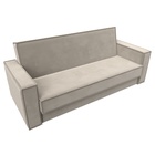 Прямой диван «Куба», ППУ, механизм книжка, микровельвет, цвет бежевый  (артикул 10842665)  большой выбор товаров оптом и в розницу по низким ценам с доставкой