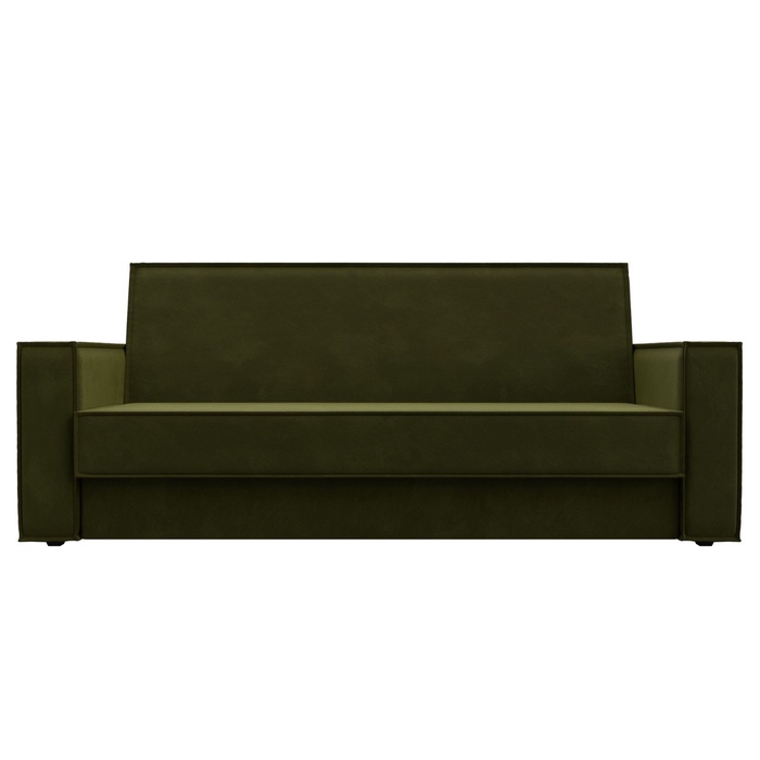 Диван прямой «Куба», ППУ, механизм книжка, микровельвет, цвет зелёный