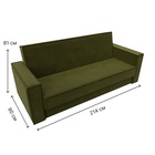 Прямой диван «Куба», ППУ, механизм книжка, микровельвет, цвет зелёный  (артикул 10842668)  большой выбор товаров оптом и в розницу по низким ценам с доставкой