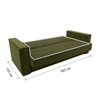 Прямой диван «Куба», ППУ, механизм книжка, микровельвет, цвет зелёный  (артикул 10842668)  большой выбор товаров оптом и в розницу по низким ценам с доставкой