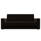 Прямой диван «Куба», ППУ, механизм книжка, микровельвет, цвет коричневый  (артикул 10842669)  большой выбор товаров оптом и в розницу по низким ценам с доставкой