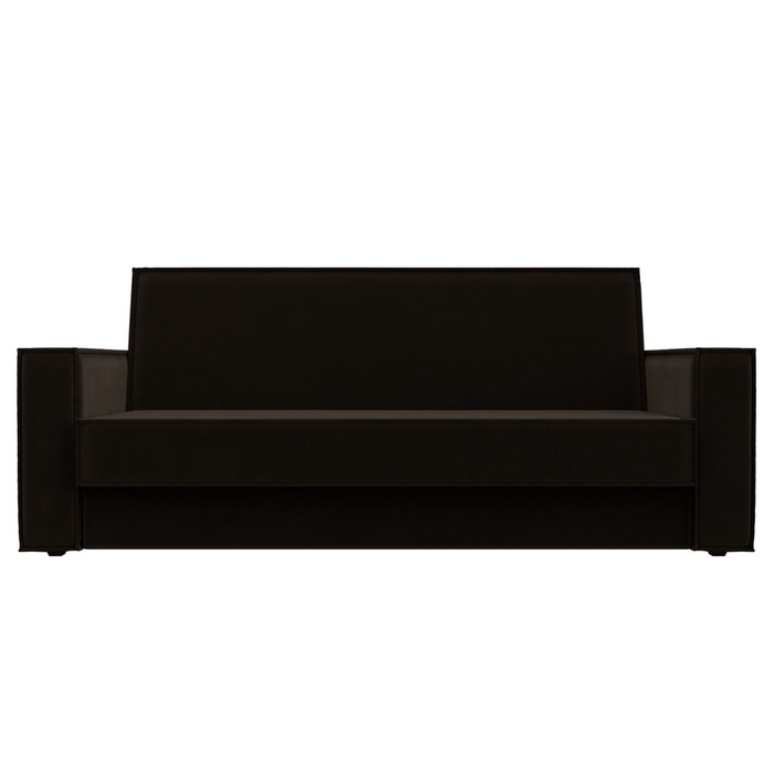 Диван прямой «Куба», ППУ, механизм книжка, микровельвет, цвет коричневый