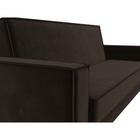 Прямой диван «Куба», ППУ, механизм книжка, микровельвет, цвет коричневый  (артикул 10842669)  большой выбор товаров оптом и в розницу по низким ценам с доставкой