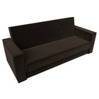 Прямой диван «Куба», ППУ, механизм книжка, микровельвет, цвет коричневый  (артикул 10842669)  большой выбор товаров оптом и в розницу по низким ценам с доставкой