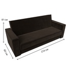 Прямой диван «Куба», ППУ, механизм книжка, микровельвет, цвет коричневый  (артикул 10842669)  большой выбор товаров оптом и в розницу по низким ценам с доставкой