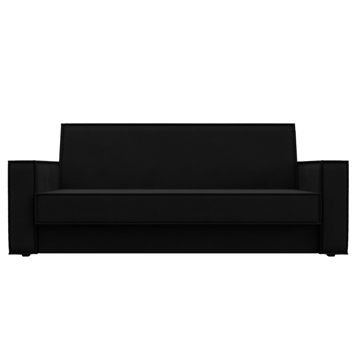 Диван прямой «Куба», ППУ, механизм книжка, микровельвет, цвет чёрный