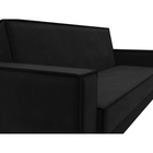 Прямой диван «Куба», ППУ, механизм книжка, микровельвет, цвет чёрный  (артикул 10842671)  большой выбор товаров оптом и в розницу по низким ценам с доставкой