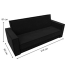 Прямой диван «Куба», ППУ, механизм книжка, микровельвет, цвет чёрный  (артикул 10842671)  большой выбор товаров оптом и в розницу по низким ценам с доставкой