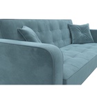 Прямой диван «Тур», ППУ, механизм книжка, велюр, цвет бирюзовый 10842701