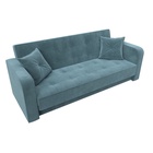 Прямой диван «Тур», ППУ, механизм книжка, велюр, цвет бирюзовый 10842701