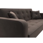 Прямой диван «Тур», ППУ, механизм книжка, велюр, цвет коричневый 10842703