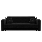 Прямой диван «Тур», ППУ, механизм книжка, велюр, цвет чёрный 10842705