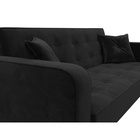 Прямой диван «Тур», ППУ, механизм книжка, велюр, цвет чёрный 10842705