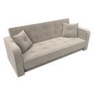 Прямой диван «Тур», ППУ, механизм книжка, микровельвет, цвет бежевый  (артикул 10842706)  большой выбор товаров оптом и в розницу по низким ценам с доставкой