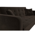 Прямой диван «Тур», ППУ, механизм книжка, микровельвет, цвет коричневый  (артикул 10842708)  большой выбор товаров оптом и в розницу по низким ценам с доставкой