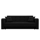 Прямой диван «Тур», ППУ, механизм книжка, микровельвет, цвет чёрный  (артикул 10842709)  большой выбор товаров оптом и в розницу по низким ценам с доставкой