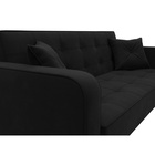 Прямой диван «Тур», ППУ, механизм книжка, микровельвет, цвет чёрный  (артикул 10842709)  большой выбор товаров оптом и в розницу по низким ценам с доставкой