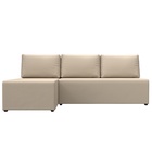 Угловой диван «Поло», ППУ, левый угол, еврокнижка, экокожа, цвет бежевый - Фото 1