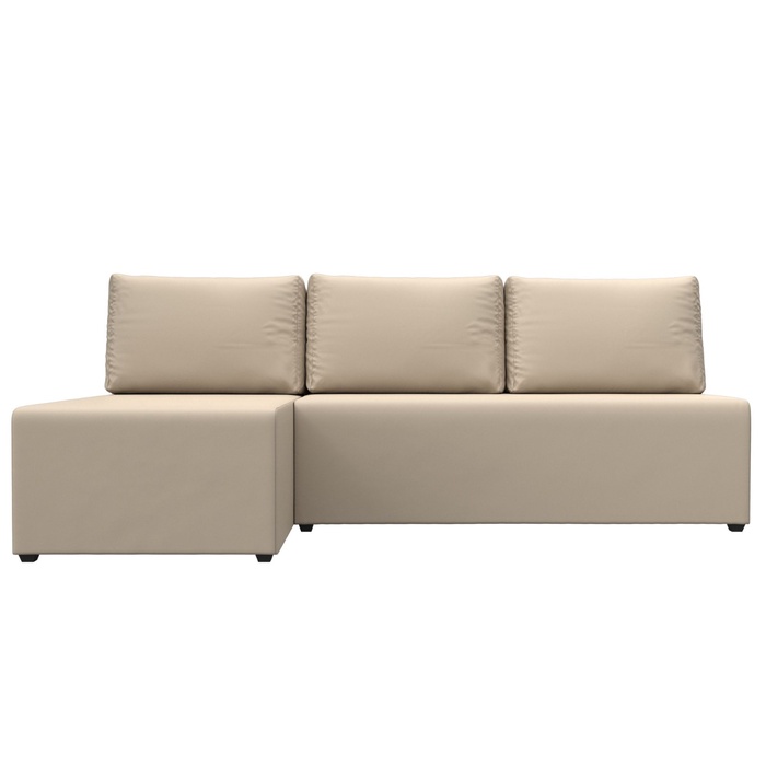 Угловой диван «Поло», ППУ, левый угол, еврокнижка, экокожа, цвет бежевый - Фото 1