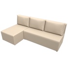 Угловой диван «Поло», ППУ, левый угол, еврокнижка, экокожа, цвет бежевый - Фото 4