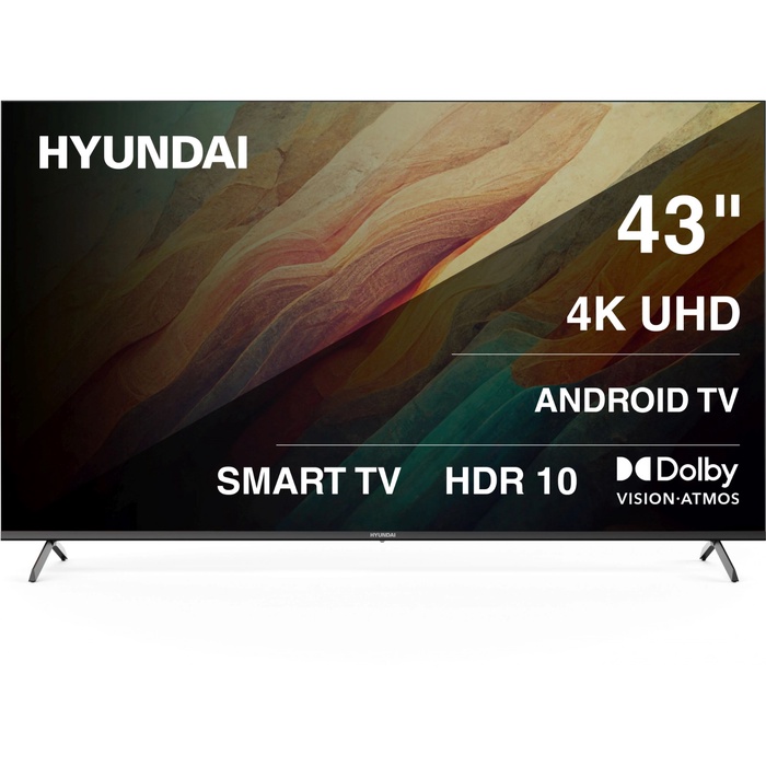 Телевизор Hyundai H-LED43BU7009, 43", 3840×2160, DVB-C/T2/S2, HDMI×3, USB×2, SmartTV, черный - Фото 1