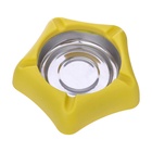 Пепельница для дома из нержавеющей стали, для сигарет и стиков, 13×13.3 см, желтая - фото 27161957