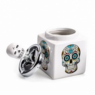 Пепельница для дома бездымная «Череп», для сигарет и стиков, 8.5×16 см, голубая 10837204