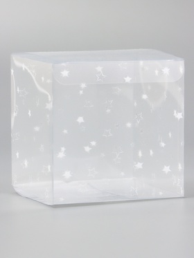 Складная коробка из PVC «Звездопад», прозрачная с рисунком, 10?10?10 см 5 шт. (комплект 5 шт)