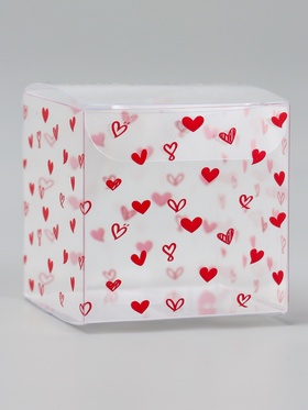 Складная коробка из PVC "Сердца", 5 x 5 x 5 см 5шт
