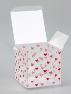 Складная коробка из PVC «Сердца», прозрачная с рисунком, 5?5?5 см 5 шт. (комплект 4 шт) - фото 44048956