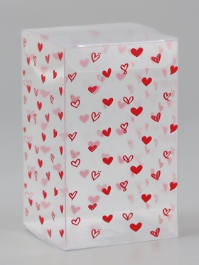 Складная коробка из PVC "Сердца", 6 x 6 x 10 см 5шт