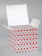 Складная коробка из PVC «Сердечки», прозрачная с рисунком, 11×11×11 см 5 шт. 10839468