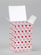 Складная коробка из PVC «Сердечки», прозрачная с рисунком, 4.5×5×7.5 см 5 шт. 10839469