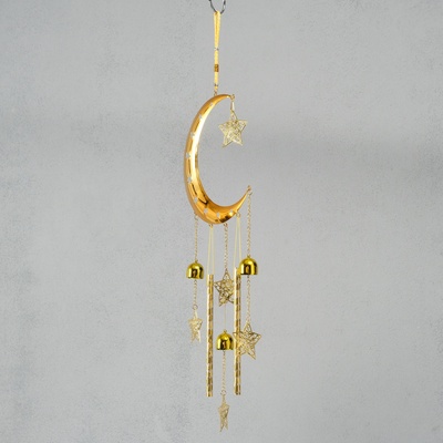 Музыка ветра металл "Полумесяц и бабочки" 3 колокольчика 2,5х20х67 см
