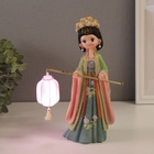 Фигурка светящаяся «Девочка в кимоно с фонариком», полистоун, зелёный, 3×AG3, 7.6×14×22 см - Фото 1