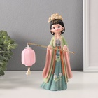 Фигурка светящаяся «Девочка в кимоно с фонариком», полистоун, зелёный, 3×AG3, 7.6×14×22 см - Фото 2