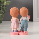Набор фигурок полистоун «Парочка с сердцем и с букетом», 2 шт., 7×6.5×11 см - Фото 3