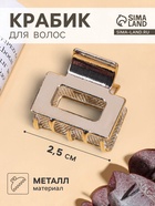 Крабик для волос «Брианна», прямой, 2.5 см, серебристый - Фото 1