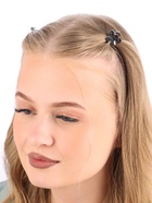 Крабик для волос «Брианна», цветок, 2 см, тёмное серебро (комплект 6 шт) - фото 46497064