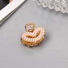 Краб для волос "Лилиан" сердце, 2,5 см, золото (6 шт) - фото 809028044