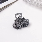 Крабик для волос «Флоренс», корона, 3 см, тёмное серебро (комплект 6 шт) - фото 46497120