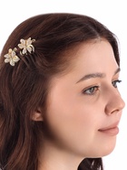 Крабик для волос «Одри», цветок стиль, 2.5 см, золото (комплект 6 шт) - фото 46497140