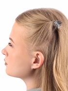 Крабик для волос «Флоренс», бант объём, 2.5 см, тёмное серебро (комплект 6 шт) - фото 46497151