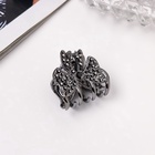 Крабик для волос «Флоренс», бант объём, 2.5 см, тёмное серебро (комплект 6 шт) - фото 46497152