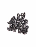 Крабик для волос «Флоренс», бант объём, 2.5 см, тёмное серебро (комплект 6 шт) - фото 46497153