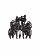 Крабик для волос «Флоренс», бант объём, 2.5 см, тёмное серебро (комплект 6 шт) - фото 46497154