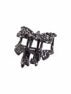 Крабик для волос «Флоренс», бант объём, 2.5 см, тёмное серебро (комплект 6 шт) - фото 49361887